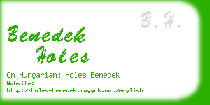 benedek holes business card